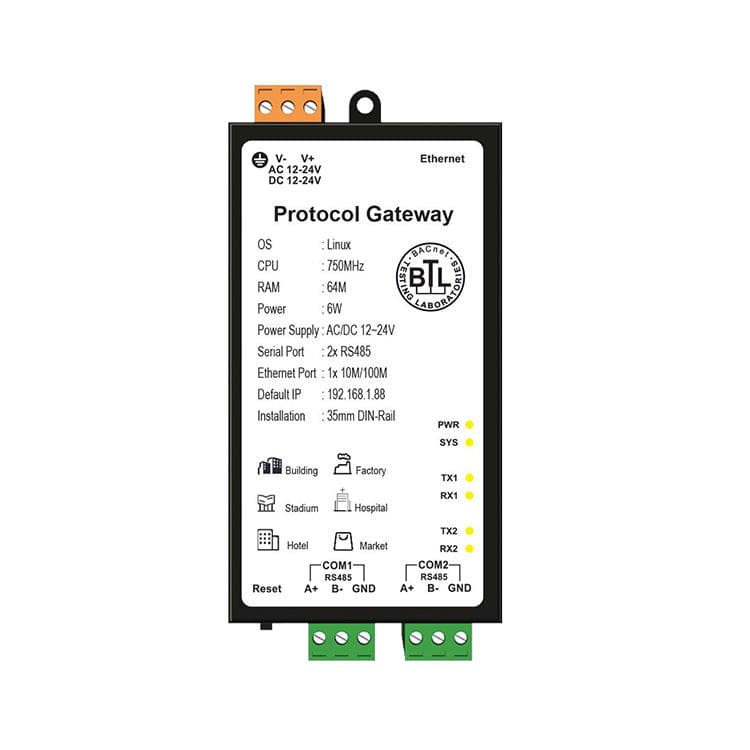 Protocol Gateway (RS485 ↔ Ethernet)
